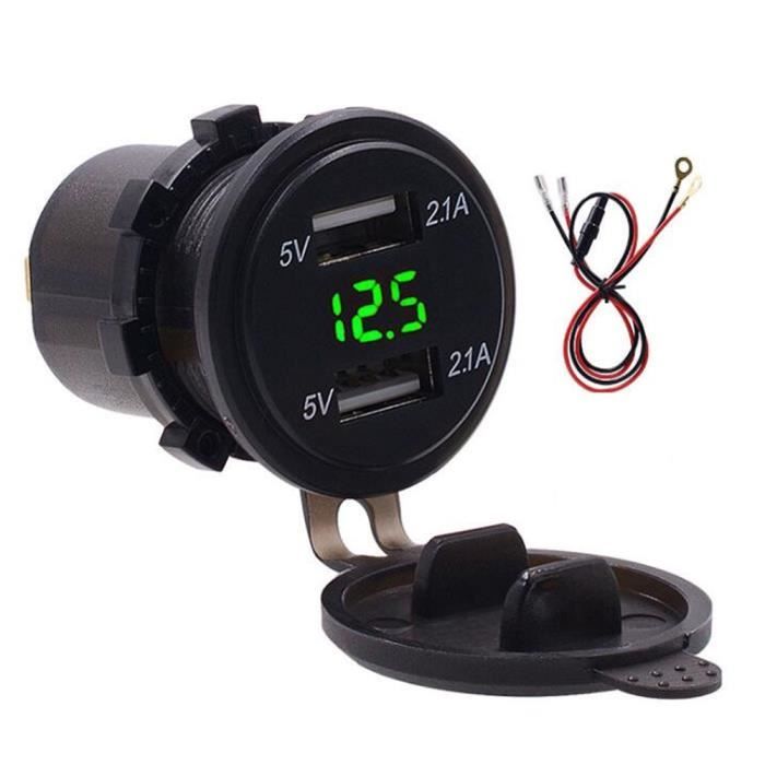 Voltmètre Moto Huamengyuan - Chargeur USB 5V/3.4A Avec Affichage Température