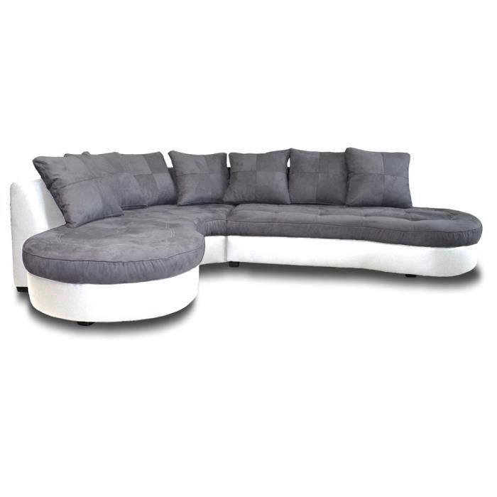 Canape D Angle Bimatiere Stephane Bicolore Bl Achat Vente
