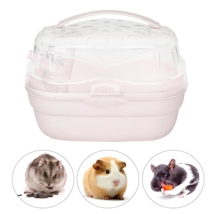 YES Cage transport p.rongeurs - Cage de transport pour hamster, cochon d'Inde, hérisson. (Rose) Excellent