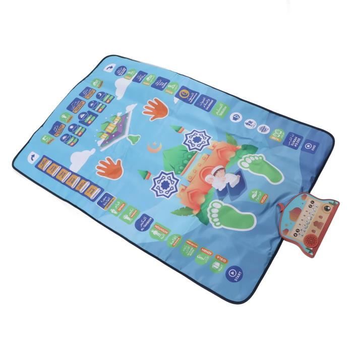 Tapis De Prière Islamique Interactif Pour Enfants – Guide électronique, Alertes De Posture, Boussole Qiblah – 60x100 Cm – Pliable – Piles 3xAA Non Incluses