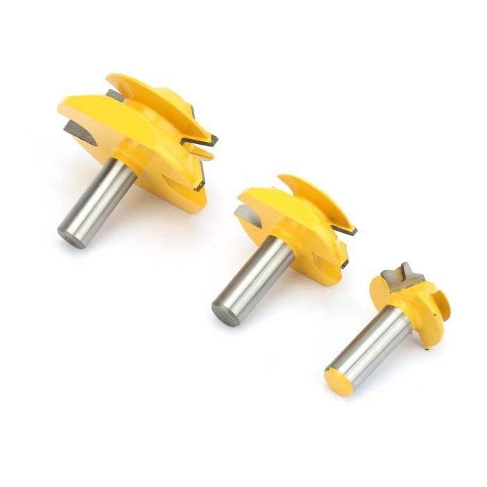 Lot De 3 Fraises Pour Défonceuse - Bol Et Plateau, Tige 8mm, Acier Tungstène