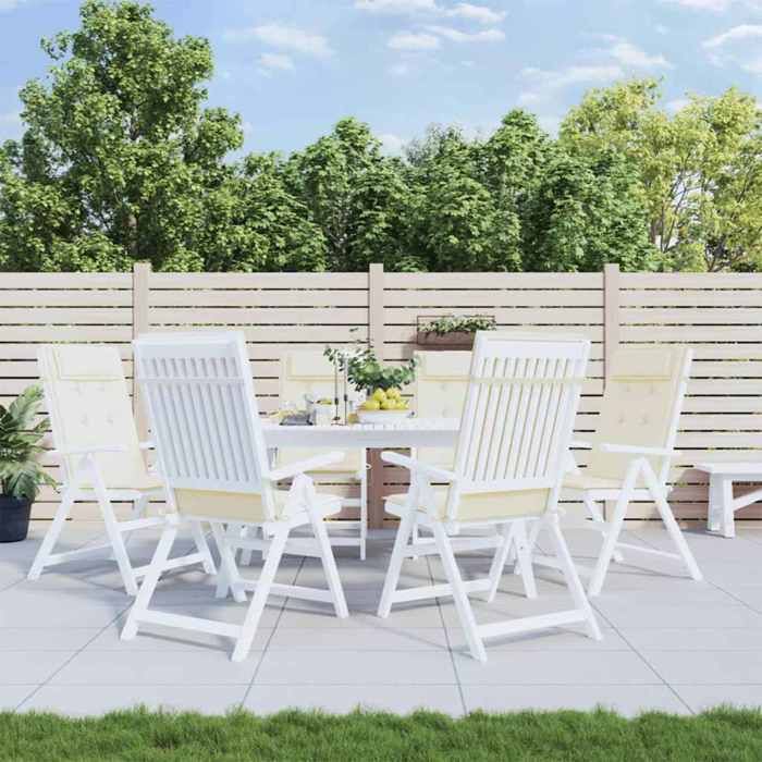VidaXL Coussins de Chaise Dossier Haut Lot de 6 Crème - vue 2