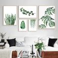 Affiche de feuilles d'aquarelle verte, plantes, tableau décoratif de Style scandinave, peintures mur 40x50cm (No frame) -XUNI24412-1