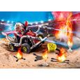PLAYMOBIL - 70554 - Stuntshow Véhicule et pompier - Kart pompier avec gyrophare et lances à incendie-1