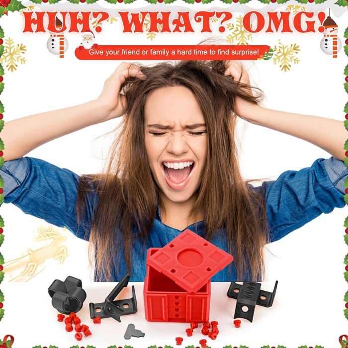 Boîte-cadeau à Vis Emboîtables Agaçante, Cadeau Farce pour Anniversaires Noël (Rouge-Noir Boîte-cadeau à Vis Emboîtables Agaçante, Cadeau Farce pour Anniversaires Noël (Rouge-Noir