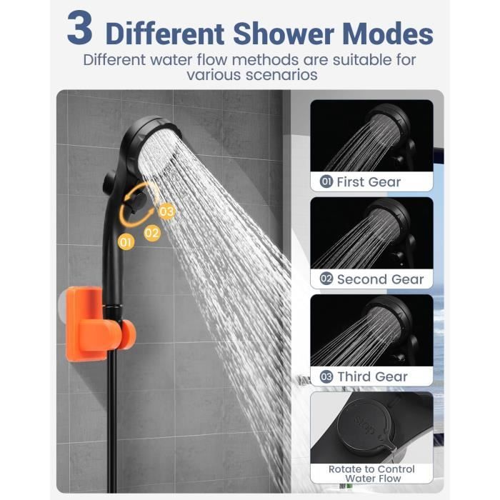 Chauffe Eau Instantané Electrique TONYSA Kit Douche De Camping, Camping Douche Portable, 7800mAh Pompe De Douche Camping Chauffante