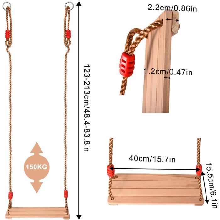 Siège Balançoire en Bois Siège de Balançoire D'arbre de Jardin Pour Siège Balançoire en Bois Siège de Balançoire D'arbre de Jardin Pour