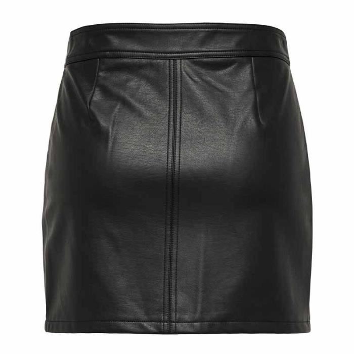 Jupe courte zippee en simili cuir Femme ONLY Noir Cdiscount Pret a Porter