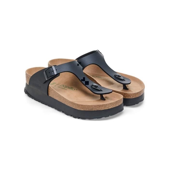 Sandales pour femme BIRKENSTOCK Noir Talon plat Boucle de