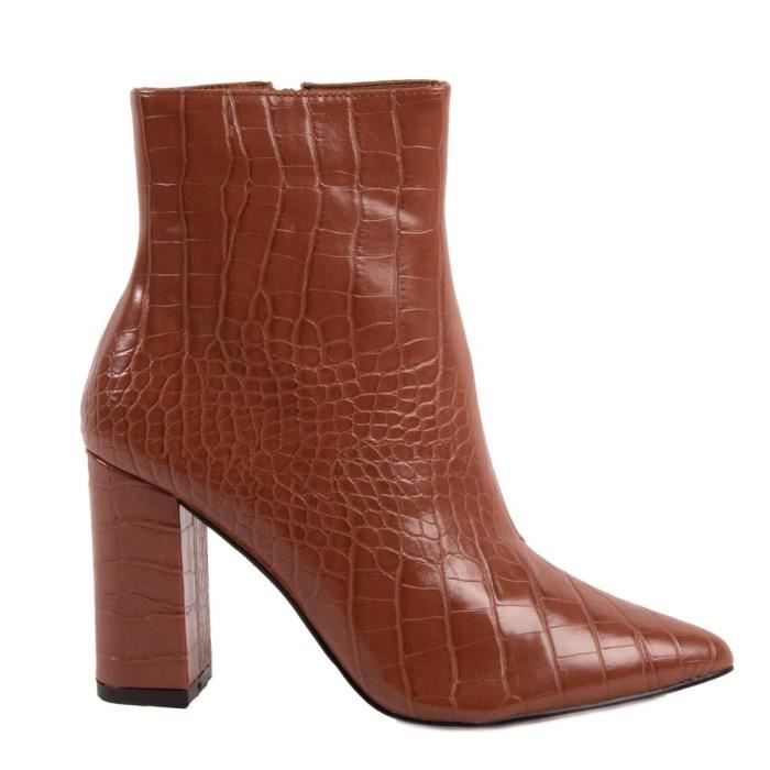 Bottines femme 2025 effet croco