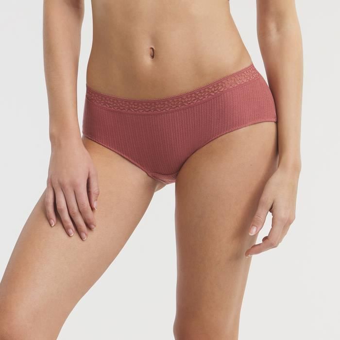 Dim Coton Lace Shorty Femme en coton c tel et dentelle Rosewood
