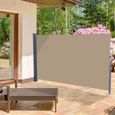 Paravent extérieur rétractable - ALIGHTUP - 300 x 160 cm - Toile polyester 180 gr/m² - marron-2