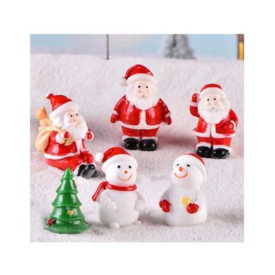 Lot De 4 Figurines Miniatures Du Père Noël En Résine - Décoration De Noël Pour Table, Jardin, étang - Hauteur Environ 2.7-2.8 Cm