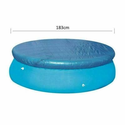 Bâche Protection Piscine Ronde 366cm 210D Oxford - Housse Imperméable Anti-UV Anti-Poussière Avec Sangles