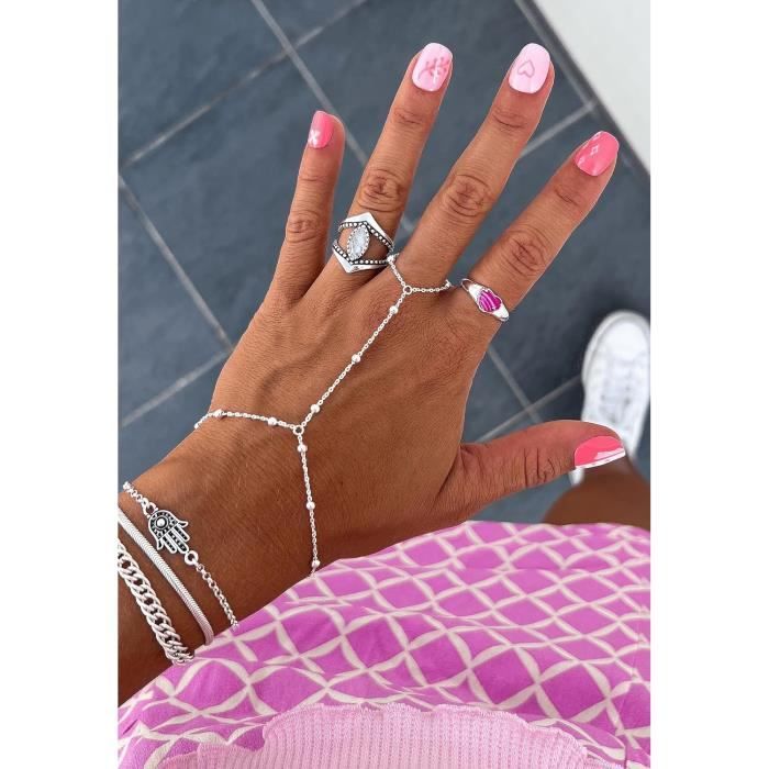 Bracelet De Doigt Avec Boules En Argent Sterling 925 Bracelet Est Forme Par Une Chaine A Maillons Avec Des Boules Bracel k11479 Achat Vente maillon de bracelet Bracelet De