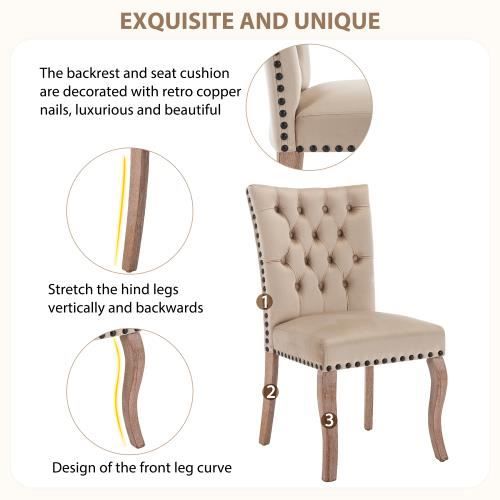 Merax Lot de 6 chaises de salle à manger modernes avec dossier haut, chaise  de salon confortable en velours, chaise ergonomique, pour bureau, cuisine,  chambre à coucher, structure en bois massif gris 