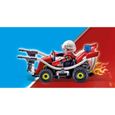 PLAYMOBIL - 70554 - Stuntshow Véhicule et pompier - Kart pompier avec gyrophare et lances à incendie-3