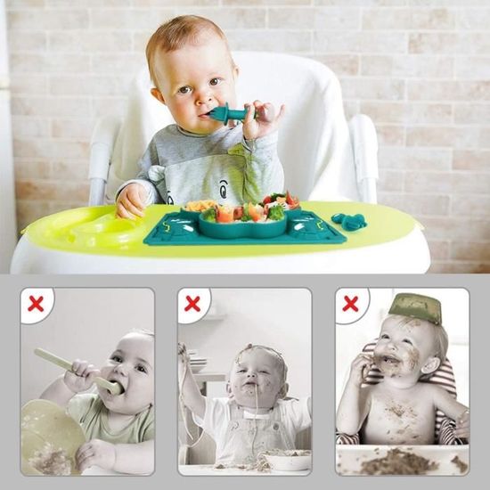 Facile à Nettoyer et Va au Lave-Vaisselle,Matériau recyclé Durable Portable HAMKAW Assiette Bébé Compartiments,Assiette à Ventouse,Plateau Enfant Repas,100% sans BPA 
