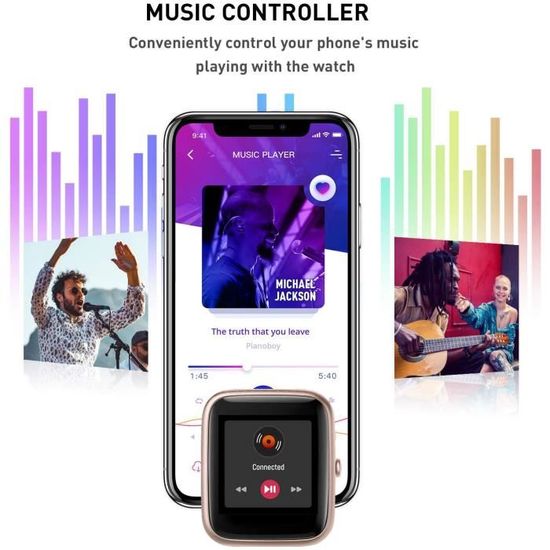 Montre Podometre ECOSOON E Intelligente Femme Sport, Etanche IP68 Montre Cardio Avec Cardiofrequencemetre Oxymètre Podometre 123 Modes Sportifs Running Pour Android IOS Montre Connecté