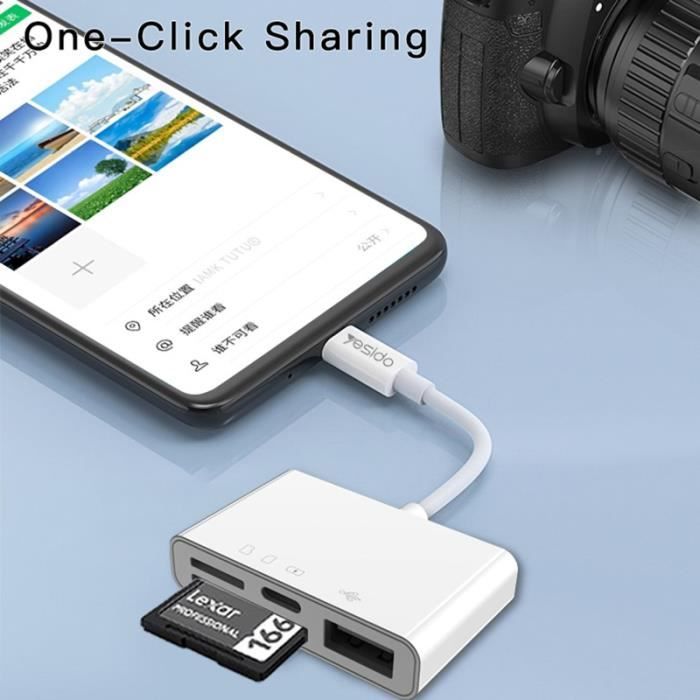 Lecteur de Carte SD,3 en 1 USB OTG Kits de Connexion Appareil Photo, Adaptateur Lecteur de Carte mémoire SD/TF Pour Iphone et IPad - Cdiscount  Informatique