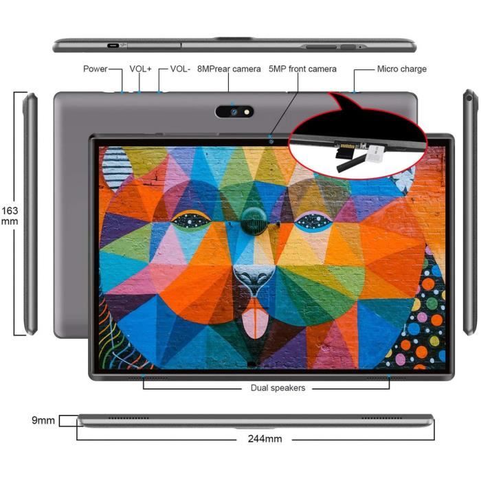 4G LTE Tablette Tactile-10,1" HD Full écran3