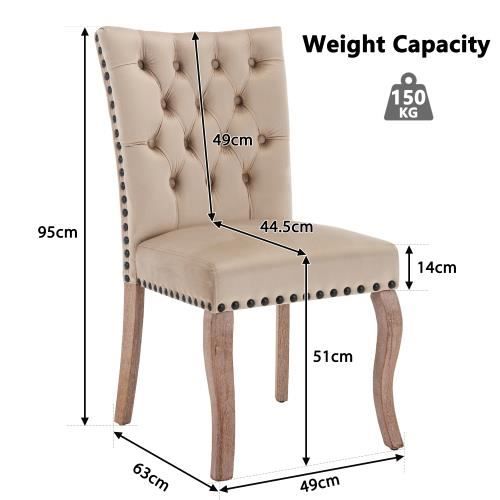 Merax Lot de 6 chaises de salle à manger modernes avec dossier haut, chaise  de salon confortable en velours, chaise ergonomique, pour bureau, cuisine,  chambre à coucher, structure en bois massif gris 