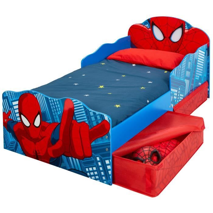 Lit enfant Spiderman lumineux avec rangements - Cdiscount Maison