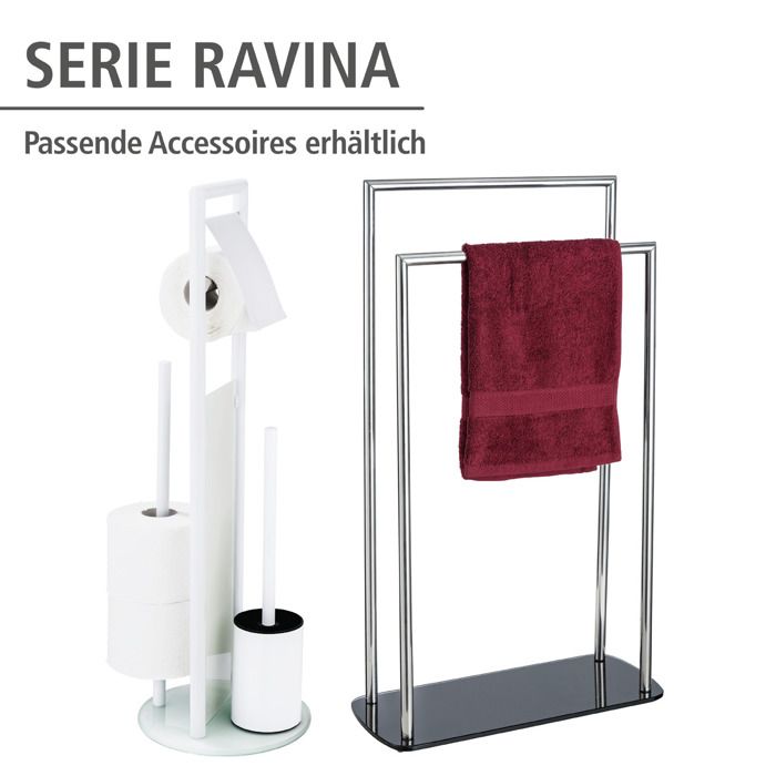 Relaxdays, Blanc Ensemble Brosse WC Porte-papier Toilettes Serviteur Salle De Bain, HxlxP: 78 X 29 X 20 Cm, Acier, Plastique, 1