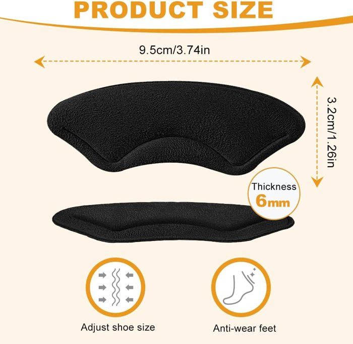 3 Paires De Protège-talons Autocollants BZKSER - Gris, Noir Et Nude Pour éviter Les Frottements Dans Les Chaussures (hommes Et Femmes) - 5
