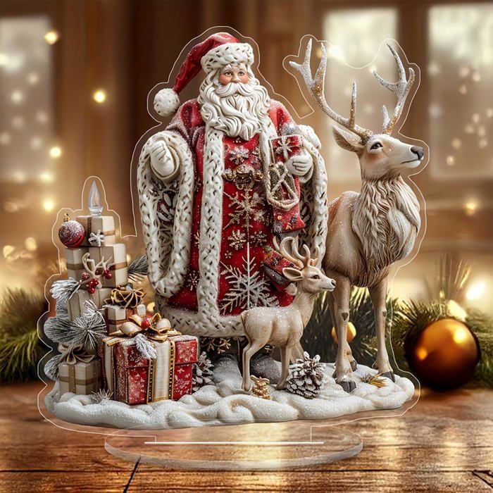 Décorations De Noël En Acrylique - Lot De 9 Figurines Plates Humoristiques - Pour Sapin, Couronne Ou Fenêtre - Vert Et Multicolore