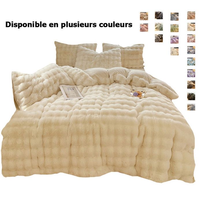Housse De Couette Polaire à Motif Lapin – Épaisse, Douce Et Chaude Pour L'automne Et L'hiver