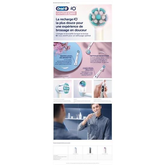 Pack De 6 Brossettes Oral-B IO Gentle Care – Recharges Pour Brosse à Dents Électrique – Fabriqué En Allemagne