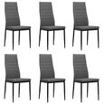 Style Industriel Loft - Chaises de salle à manger 6 pcs Gris clair Tissu Chaise à dîner Chaise de cuisine Contemporain 80920-0