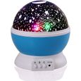 Projecteur d'étoiles 4 couleurs de LED Rotation automatique Projection à 360 degrés-0