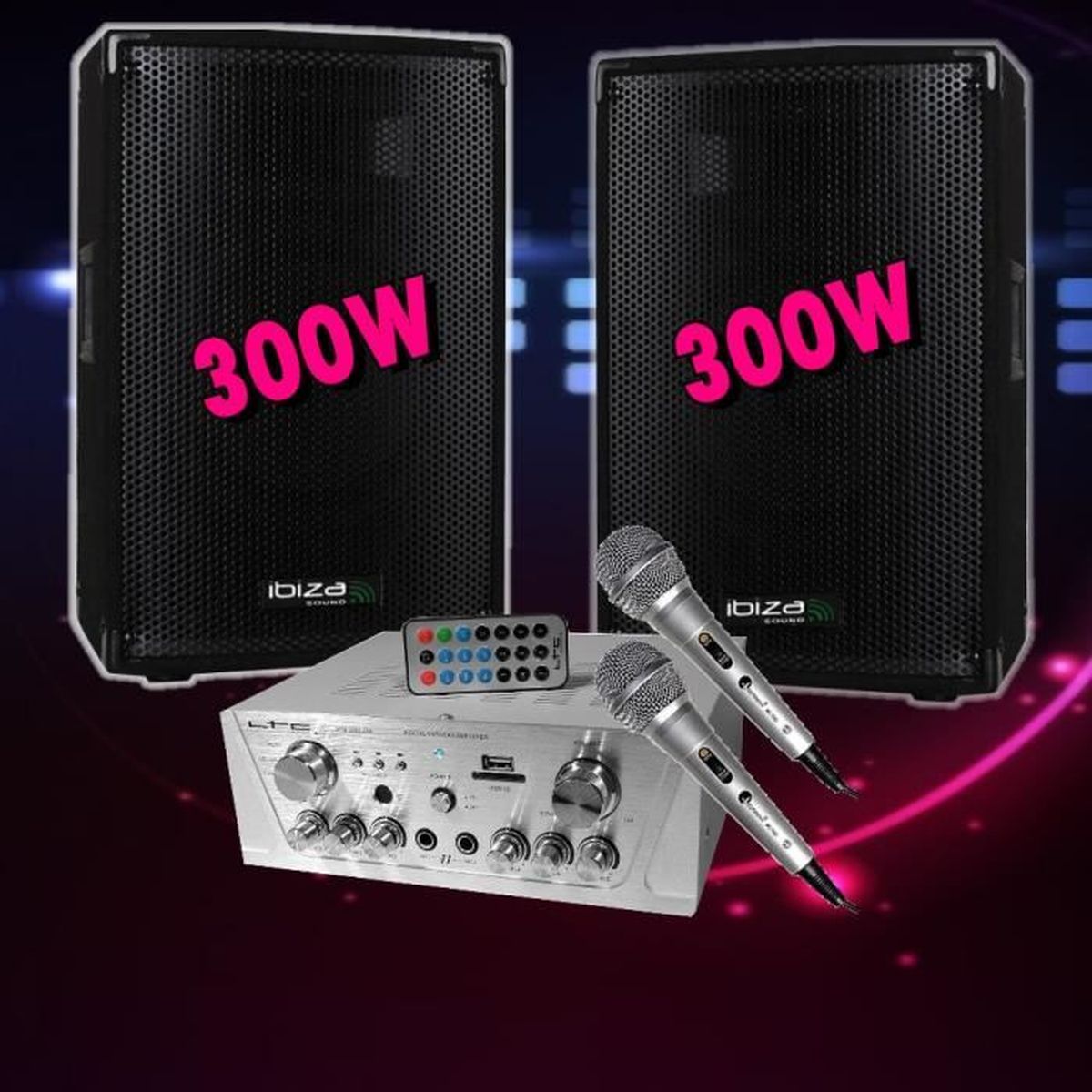 PACK KARAOKÉ AMPLI ATM 2000 2 ENCEINTES + MICROS Achat / Vente pack