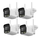 TANBABY 4Pcs de Caméra de Surveillance Wifi Caméra de Sécurité avec Detection Humaine Audio Bidirectionnel Étanche pour Extérieur Intérieur