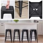 BRAND Tabouret de bar Industriel 76 cm de Haut Chaise de Bar en Métal - QIAN - Lot de 4 - Noir