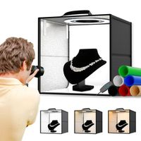 Boîte de Studio Photo,Portable, Pliable, pour Photographie, Tente de Prise de Vue avec variateur d'intensité