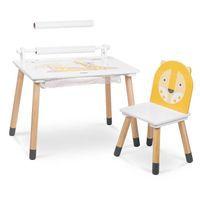 Beeloom - jungle drum - table d'activités, jeux pour bebe et enfants en bois, avec 1 chaise