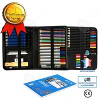 CONFO® Ensemble de crayons 74 pièces de crayons de couleur métallisés huileux solubles dans l'esquisse, fournitures d'art