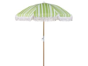 PARASOL Parasol de jardin d 150 cm vert et blanc MONDELLO