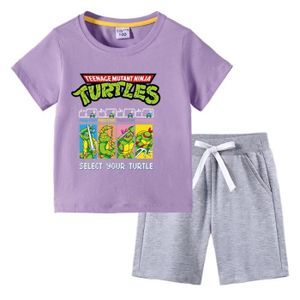 ROBOT - ANIMAL ANIMÉ TMNT-21 - 90CM - TMNT-Ensemble T-Shirt et Pantalon de Pyjama à Manches Courtes pour Garçon et Fille, Vêtement