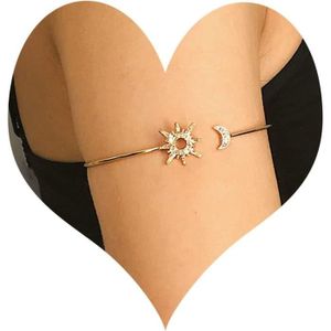 BRACELET - GOURMETTE Bracelet de bras en cristal lune soleil - Cz - Ouv