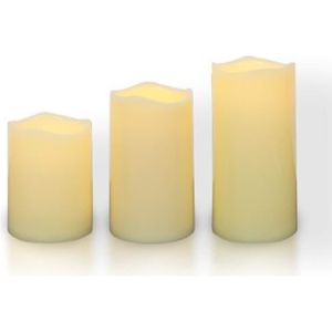 30cm Wadiga Tr/ès Grande Bougie Ivoire LED en Cire V/éritable Haut