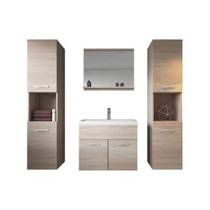 Nuevo Salle De Bain Complete Simple Vasque L 60 Cm Taupe Laque