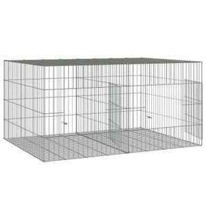 CLAPIER FAFEICY Cage à lapin 2 panneaux 110x79x54 cm Fer g