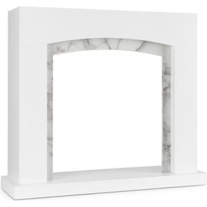 CHEMINÉE Klarstein Studio Frame II - Cadre décoratif pour cheminée électrique ou bio-éthanol , ornement en marbre  - Blanc