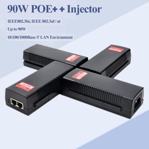 SWITCH - HUB ETHERNET  Switche Et Hub Reseau - Limics24 - 90W Injecteur Poe Adaptateur Norme Ieee 802.3Bt 54-56V Actif Poe+ 10/100/1000Base-T