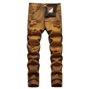 Jeans best sale marron homme