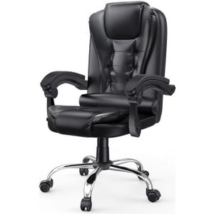 CHAISE DE BUREAU Chaise de bureau ergonomique - Rattantree Fauteuil de bureau - Hauteur réglable - Pivotante Double Rembourrage Epais - Noir